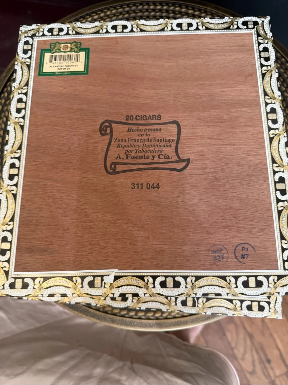 Arturo Fuente empty cigar box. Rich Brown with Gold Accent’s great for Cigar Bar